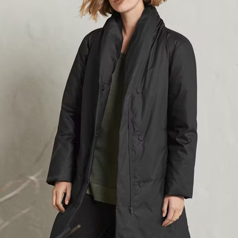Poetry Fashion (UK) Shawl-collar Puffer Coat Dark Moss 16 Super cozy! - Picture 14 of 15